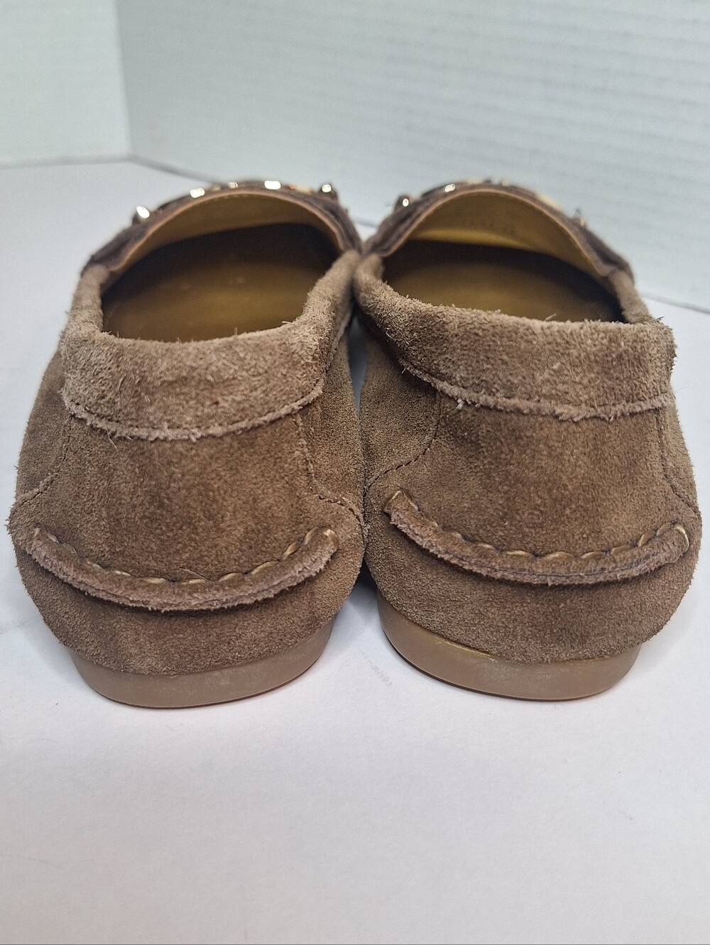 Coach Fortunata Moccasin Loafers Womens Size 8B Brown Suede Driver Flats Slip On - Picture 4 of 11